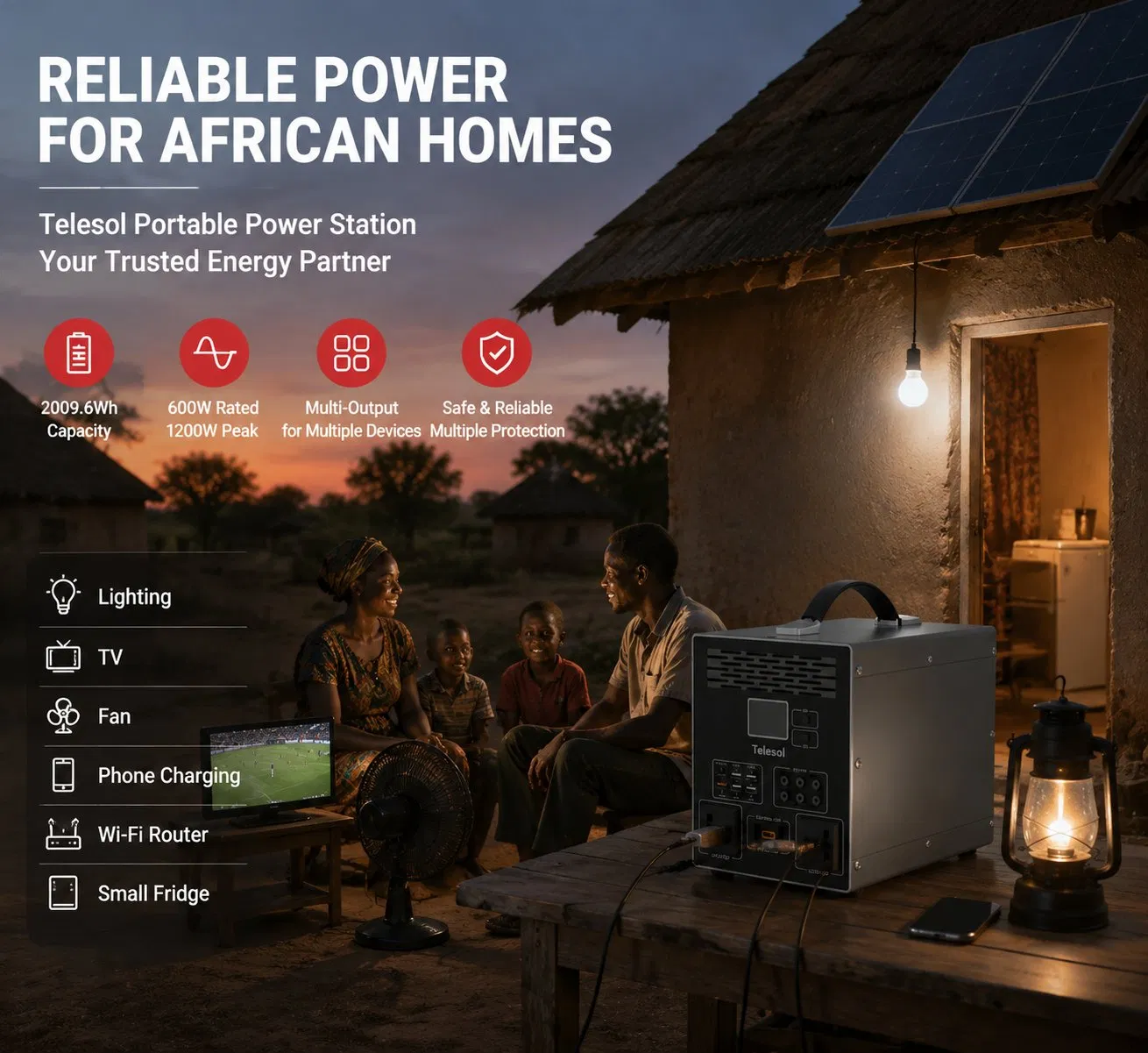 220V Tp102 Sistema de Armazenamento de Energia Solar Portátil