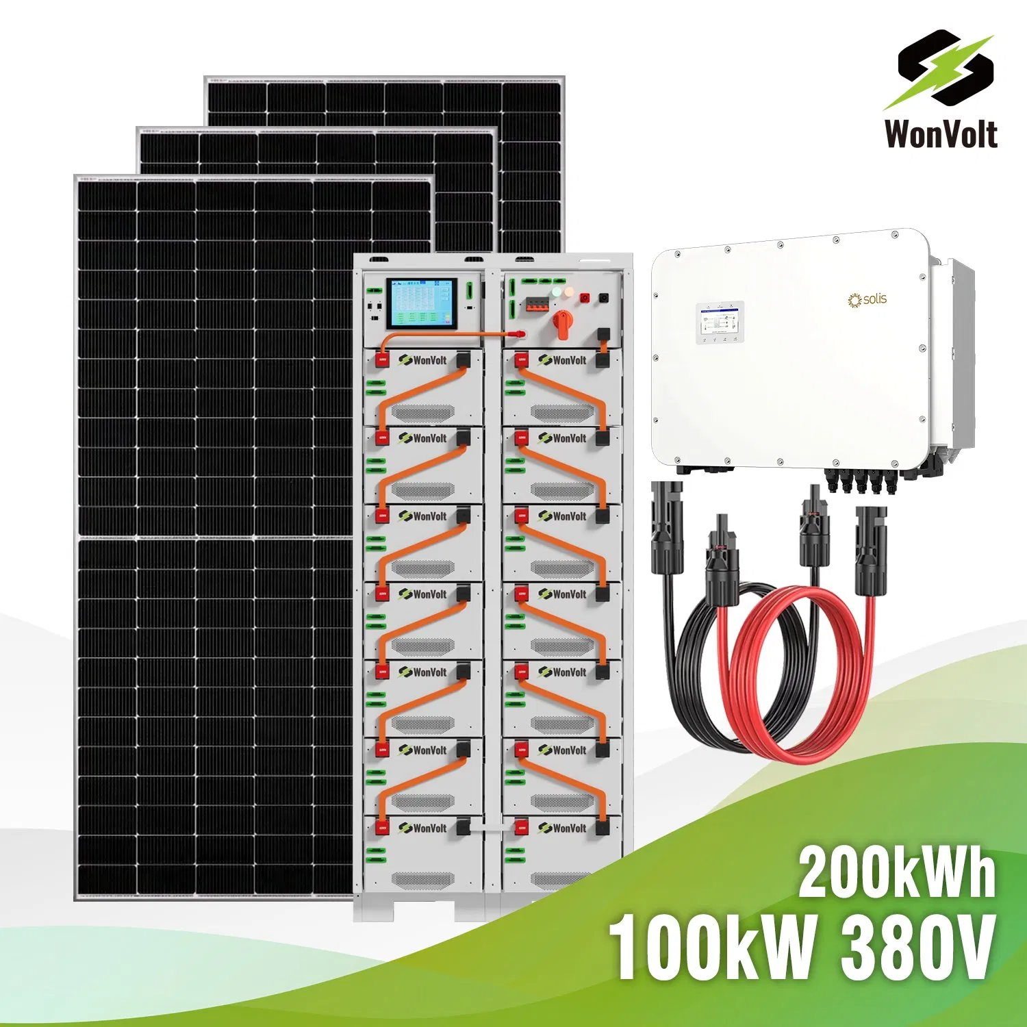Sistema Solar 100kw 200kwh 215kwh 50kw 150kwp 250kw 350kw 500kw 800kwp 1MW 2mwh Contêiner de Bateria Armazenamento Sistema de Energia Solar