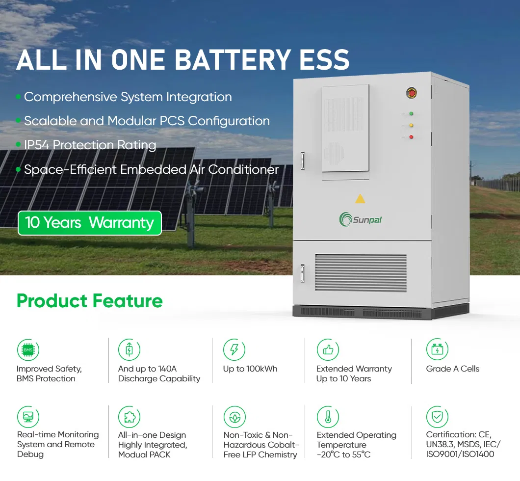 Sistemas de Armazenamento de Energia Solar 130kW 100kW 50kW 40kW Baterias de Íon de Lítio