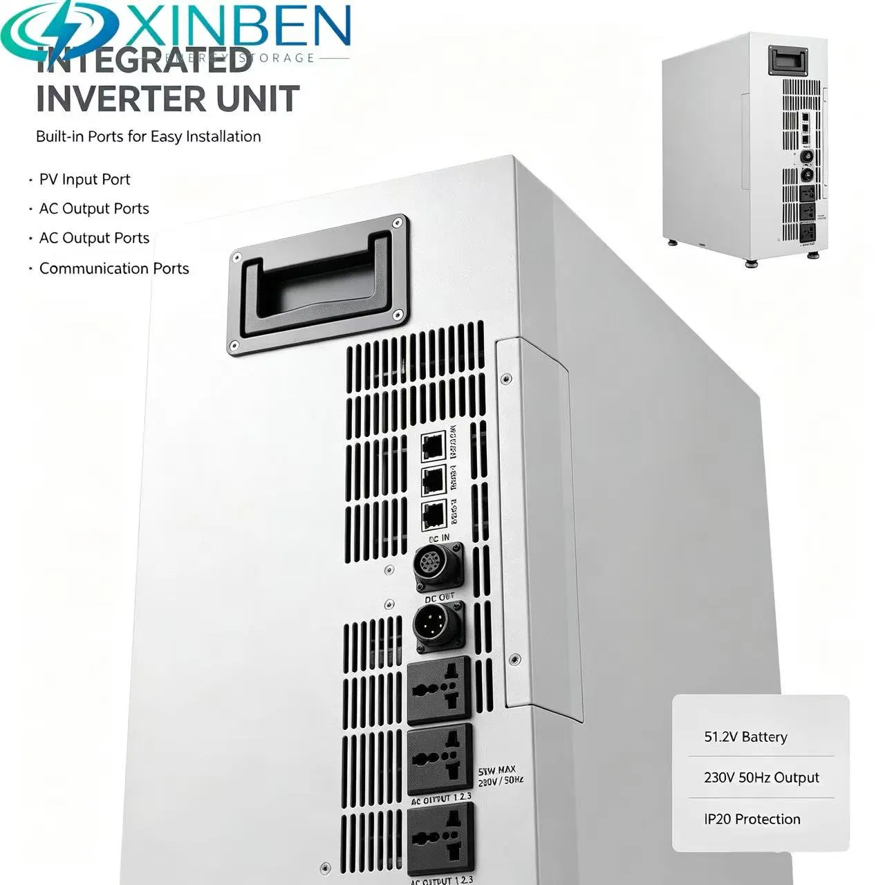 Sistema de Armazenamento de Bateria Pronto para Solar 5kw 196ah 51.2V LiFePO4 Backup de Energia para Residência
