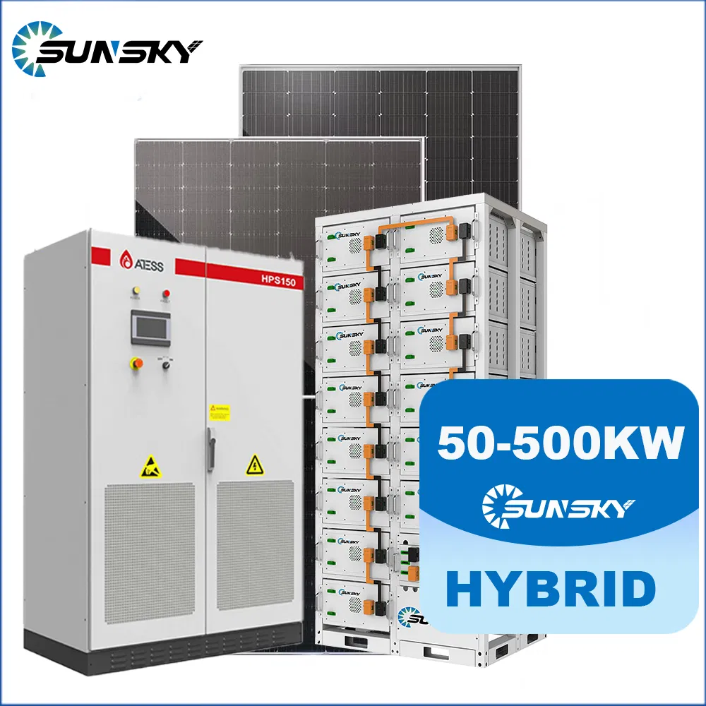 Backup de Fábrica 50kw 100kw 150kw 200kw 250kw 300kw 500kw Sistema Híbrido de Energia Solar de Microrede 100kVA 500kVA Sistemas de Armazenamento de Energia Comercial Bess Industrial