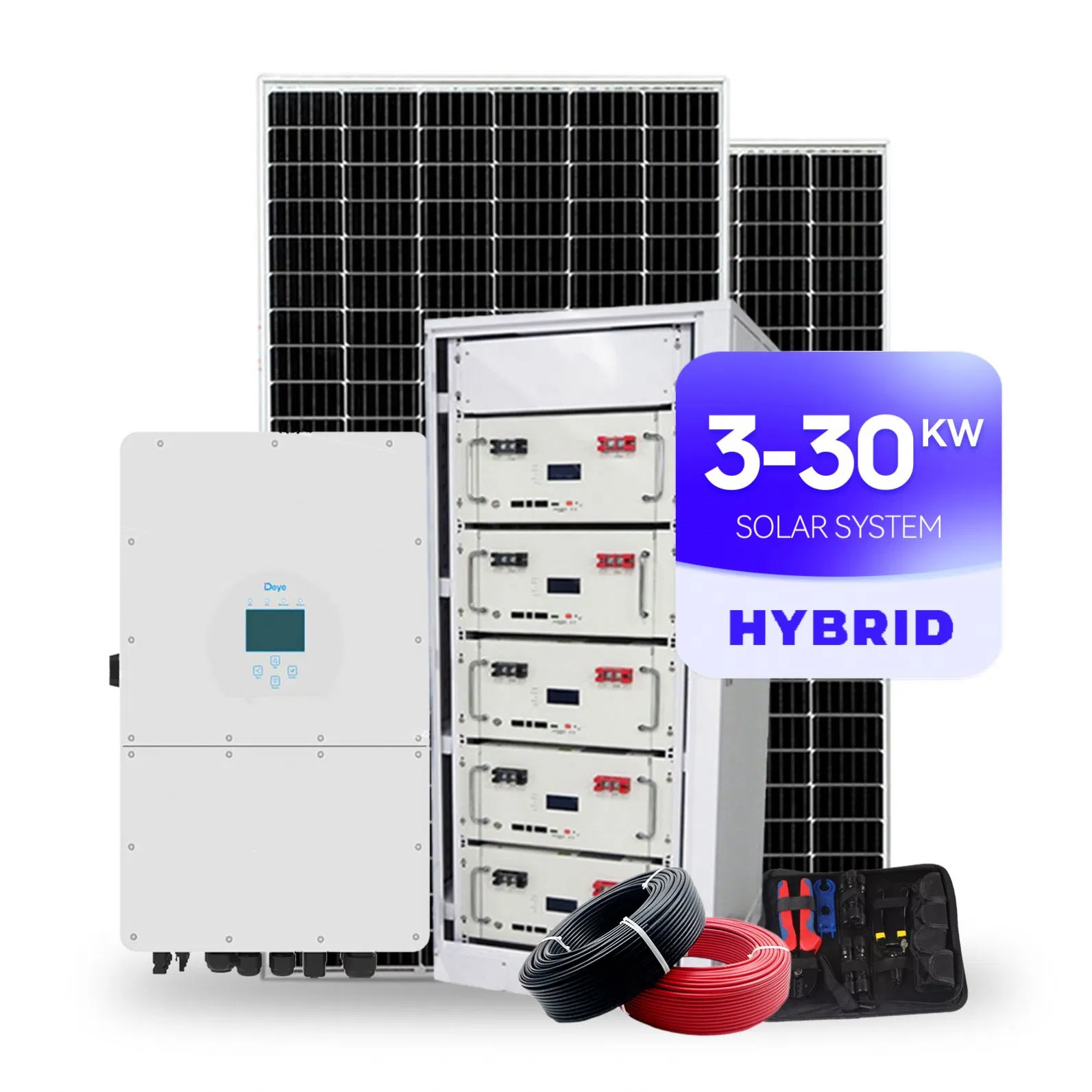 Sistema Completo de Bateria de Energia Doméstica LiFePO4 Inversor Híbrido Painel Solar Sistema de Armazenamento de Energia 12kw