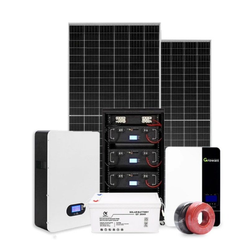 10kw 15kw 30kw sistema solar off-grid para casa, bateria de íon de lítio, inversor, módulo fotovoltaico, painéis, armazenamento de energia, sistema híbrido, portátil