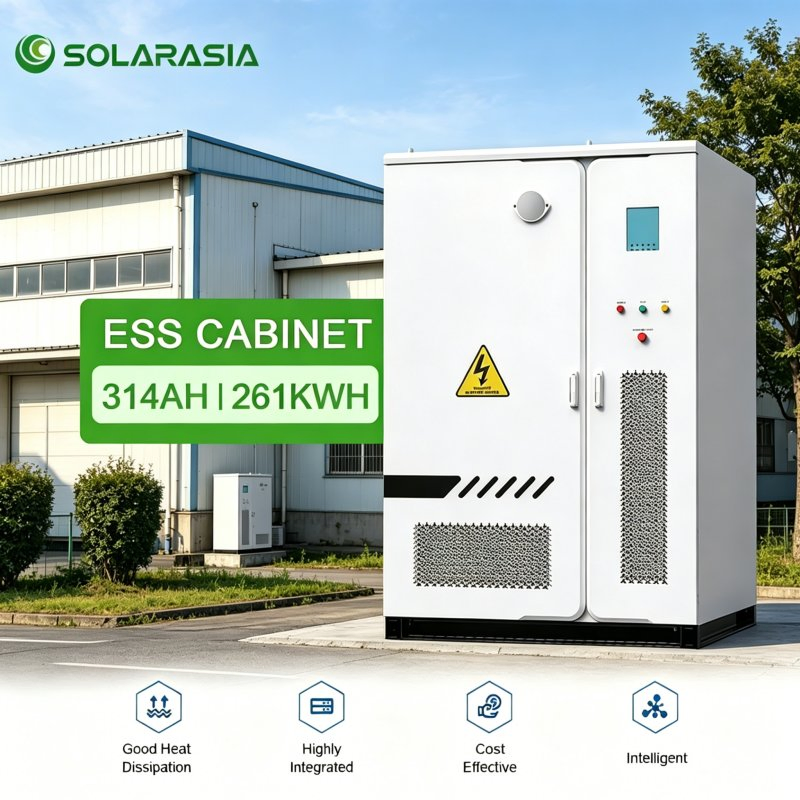 112kwh 241kwh 261kwh Sistema de Armazenamento de Energia em Bateria de Lítio Tudo em Um Contêiner de Resfriamento a Ar Com solução comercial de energia solar