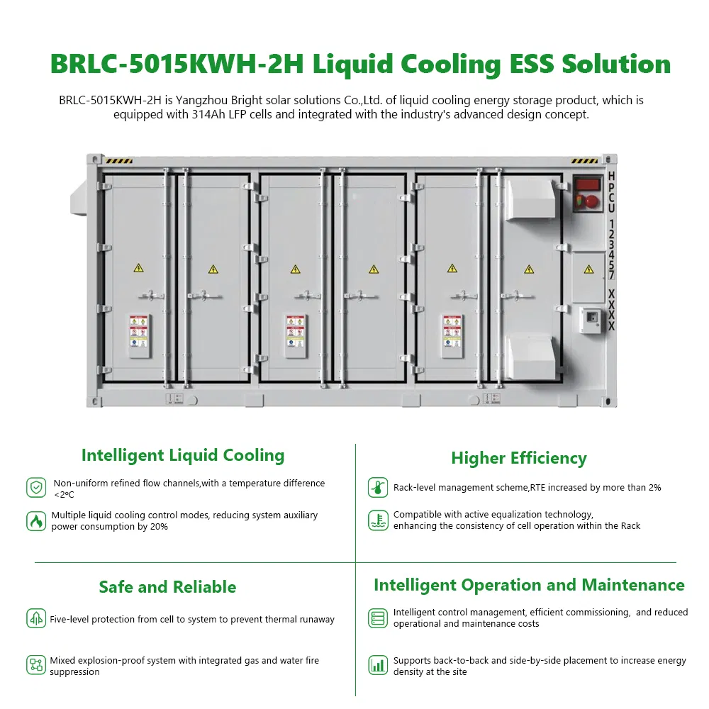 IP55 Sistema Solar de Armário de Bateria LFP 5.01mwh Soluções de Armazenamento de Energia em Contêineres de Resfriamento Líquido Inteligente
