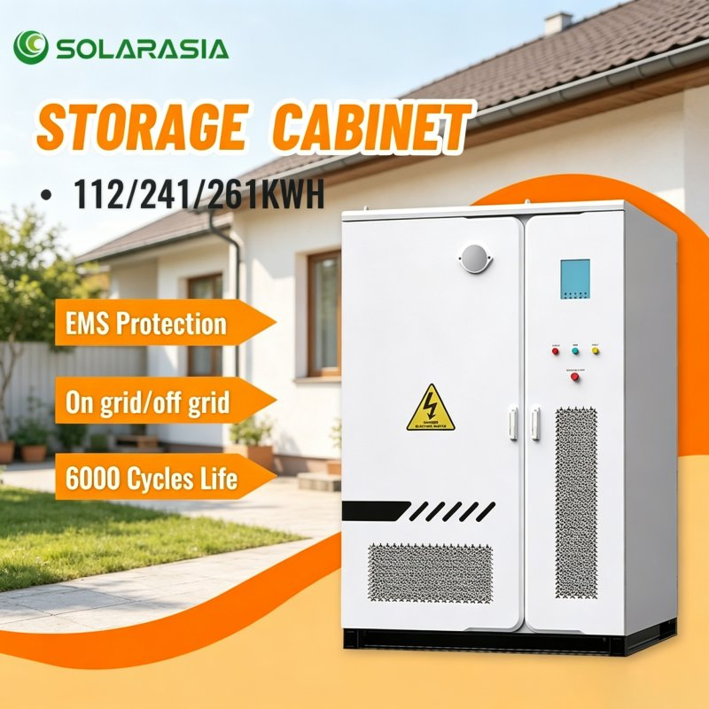 112kwh 241kwh 261kwh Sistema de Armazenamento de Energia em Bateria de Lítio Tudo em Um Contêiner de Resfriamento a Ar Com solução comercial de energia solar