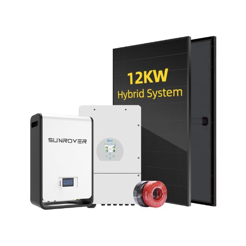 Sistema Completo de Bateria de Energia Doméstica LiFePO4 Inversor Híbrido Painel Solar Sistema de Armazenamento de Energia 12kw
