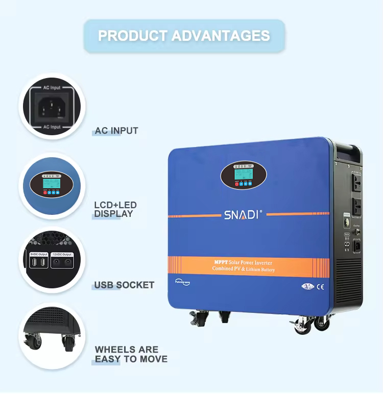 Gerador Solar Estação de Energia Portátil com Carga Solar 5kw Sistema de Armazenamento de Energia de Lítio