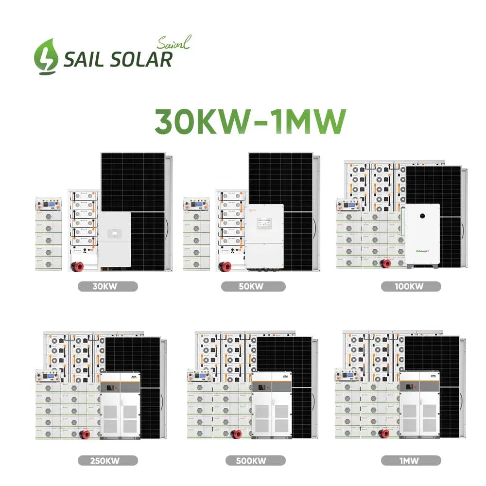 Sistema de Painéis Solares C&I 250kw 500kw Sistema Híbrido de Energia Solar Off Grid Sistemas de Armazenamento With1.2mwh Bateria de Lítio de Alta Tensão