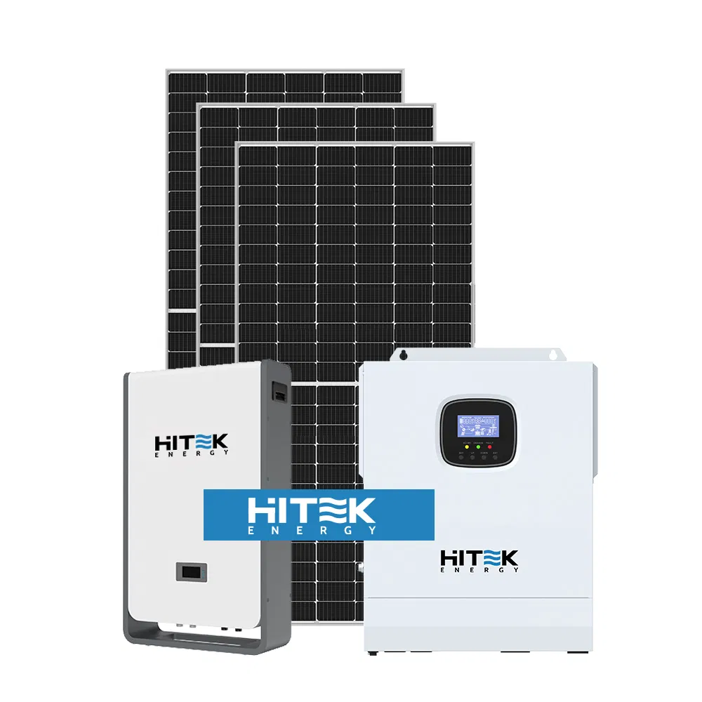Sistema de Energia Solar Off Grid Hitek 5kw 6kw 8 Kw 10kw 10kVA Sistema de Armazenamento de Energia Solar Híbrido Residencial no Telhado LiFePO4 no Solo
