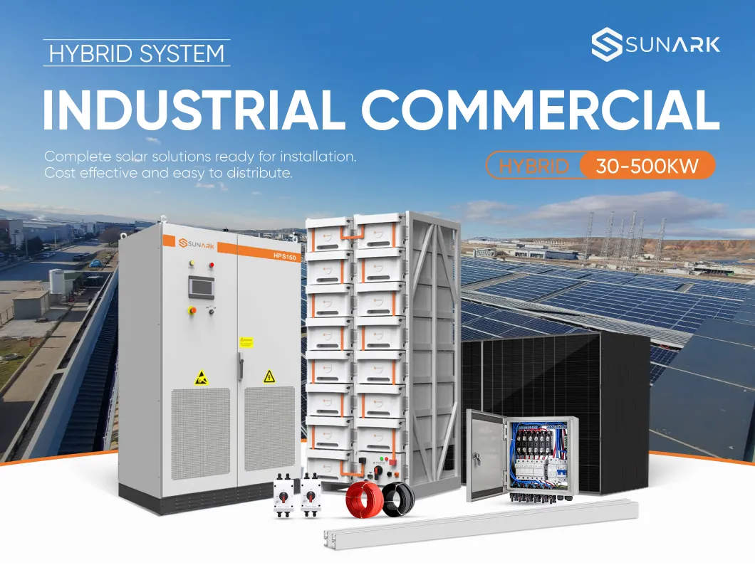 Sistema de Energia Solar Industrial 100kw 215kw 300kw Sistema de Armazenamento de Energia Híbrido Tudo em Um