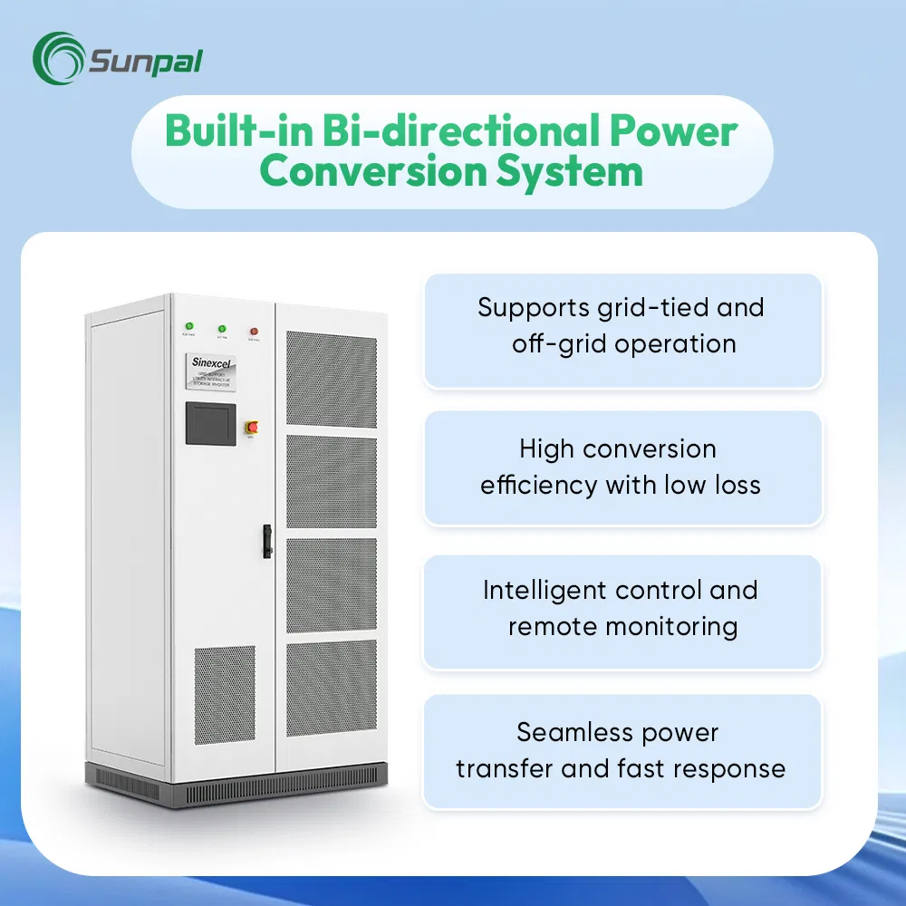 Sistema de Energia Solar com Bateria Sunpal Comercial 500kW 700kW 850kW 1Mw Armário de Armazenamento de Bateria Solar