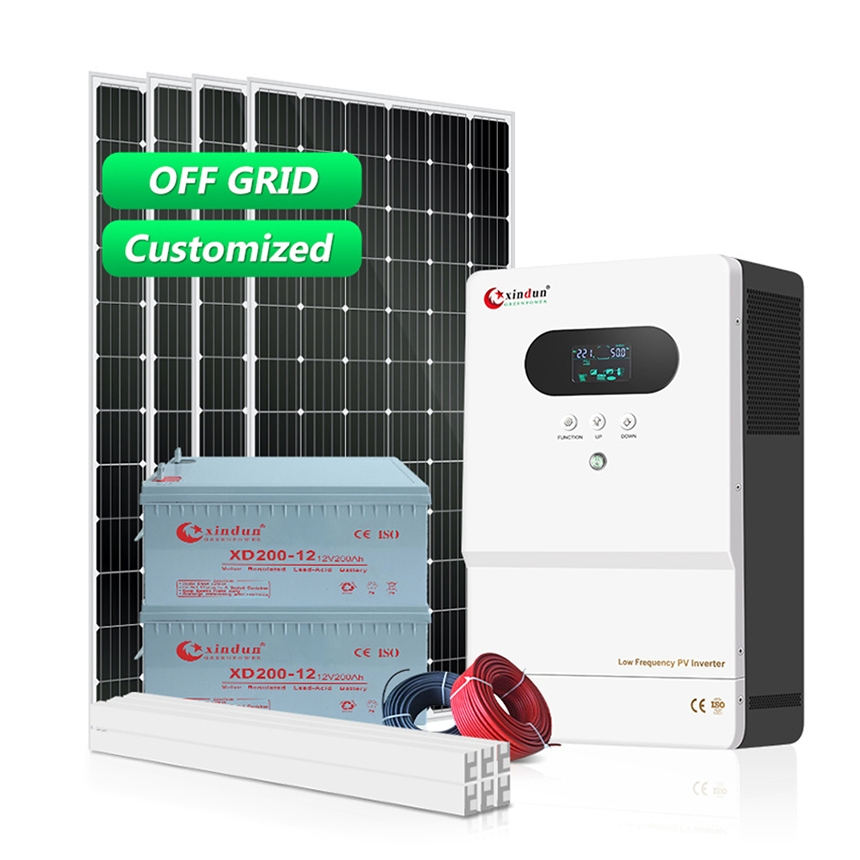 Varandas de Telhados Fotovoltaicos Completos off Grid 5kw 3kw 1000W 10kw 10 Kw 6kw 15kw Armazenamento de Bateria Conjunto de Painéis Energia Híbrida Sistemas de Energia Solar PV Preço para Casa