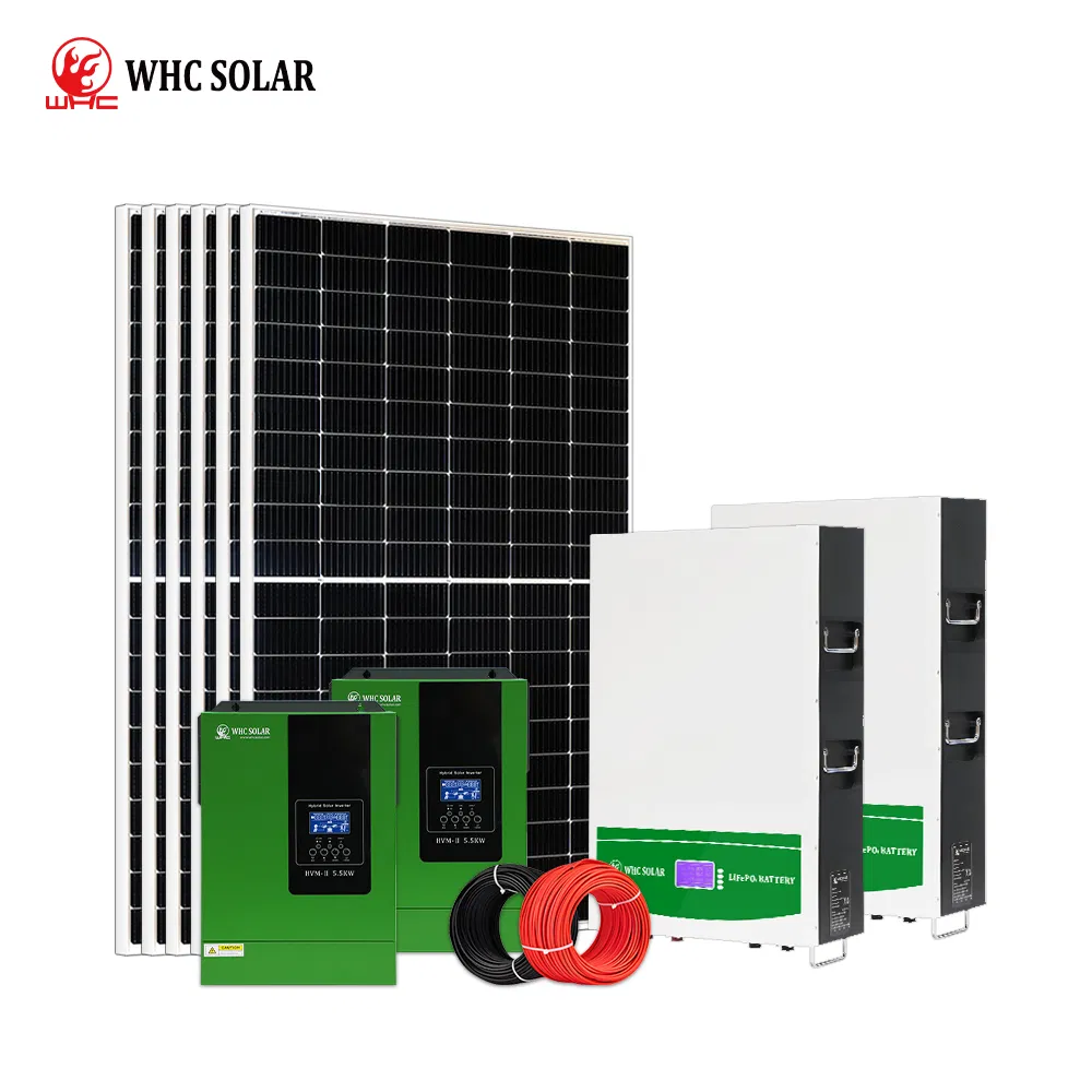 Whc 10/60/100/200kw Solar Monocristalino Poder Industrial Contêiner Renovável on/off Rede Armazenamento de Energia Painel Fotovoltaico Sistema Residencial
