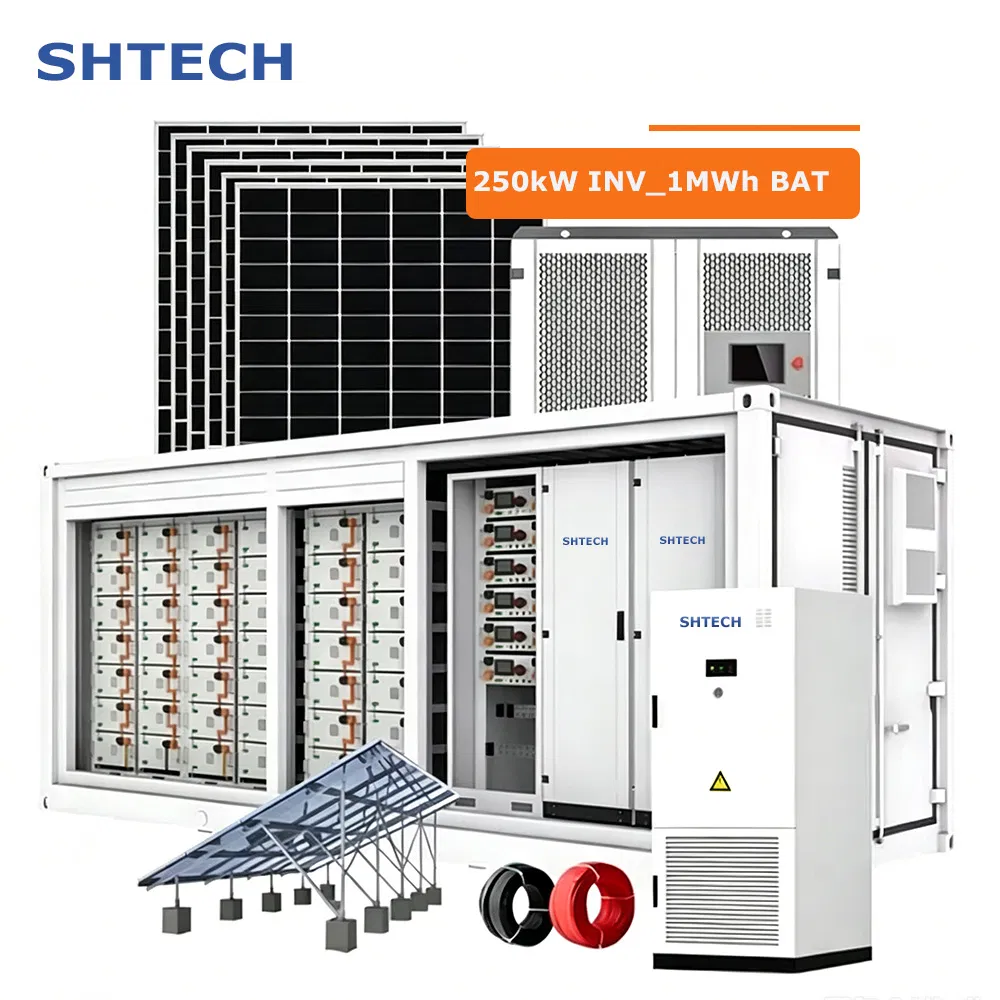 10FT 20FT 40FT 250kw Sistema de Energia Solar em Contêiner com 1mwh 2mwh 3mwh 4mwh 5mwh LiFePO4 Banco de Armazenamento de Bateria de Íon de Lítio