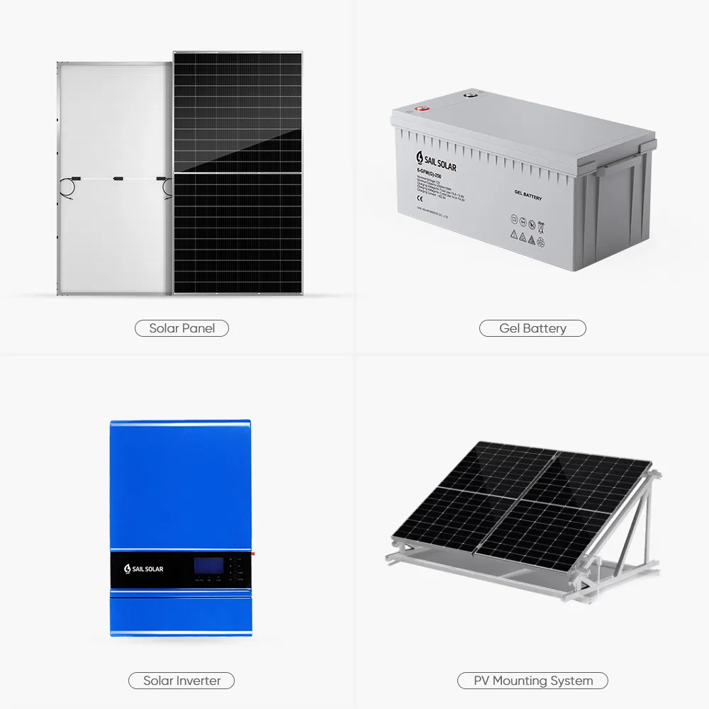 Sistema de Energia Solar Residencial 500W 1kw 2kw 3kw 5kw Sistema de Energia Solar Portátil Sistemas de Armazenamento Solar Off Grid com Bateria de Lítio