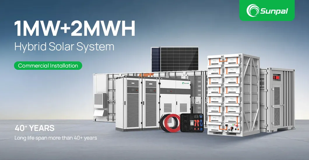 Sistema de Energia Solar Híbrido 2mW 1.5mW 1 mW 1mW Sistemas de Armazenamento de Bateria Solar Comercial