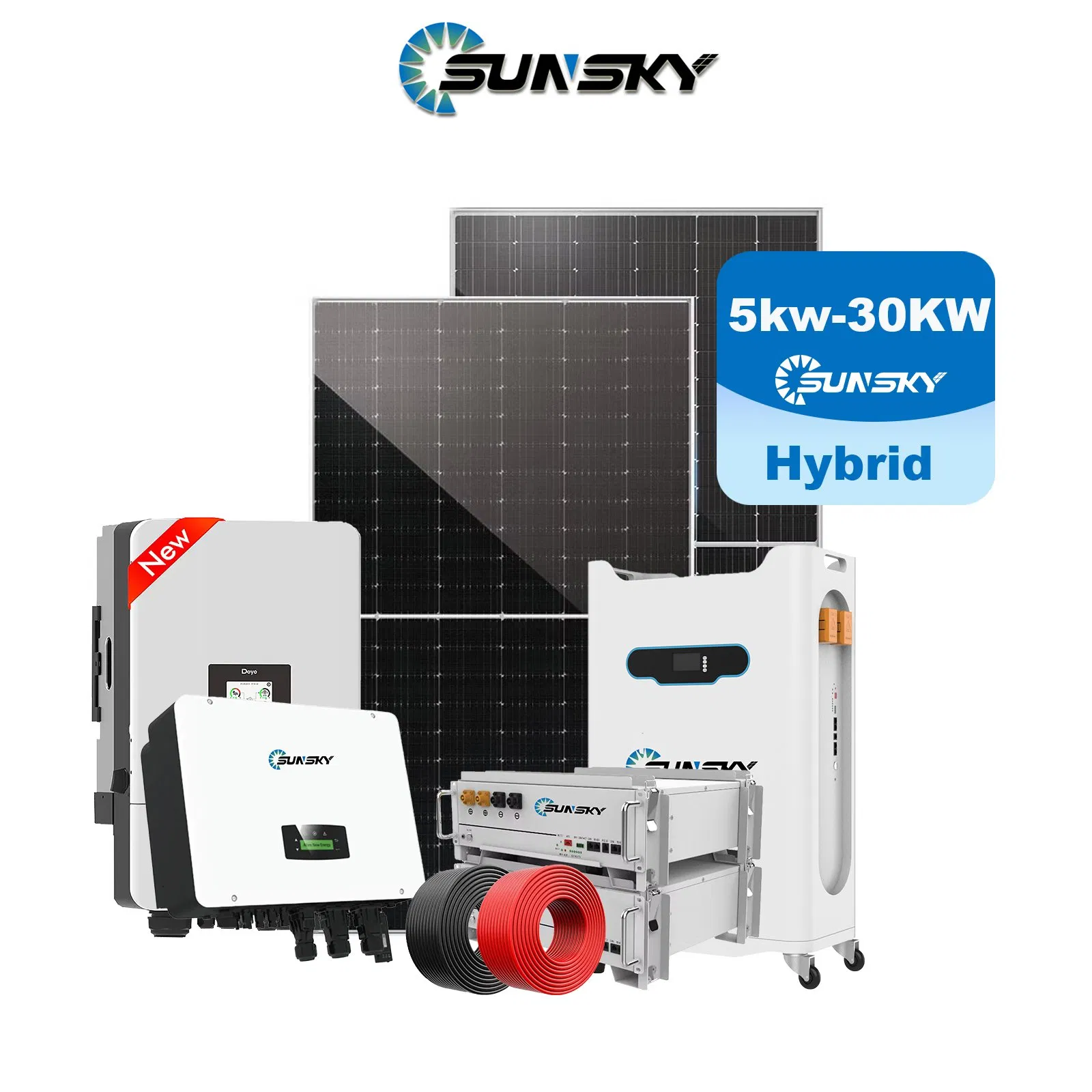 Sistemas de Energia Solar Híbridos Completo Tudo-em-Um Deye 50kw Armazenamento Plug-and-Play 20kw 30kw 50kwa Backup para Toda a Casa 20kVA Painéis Solução Sistemas