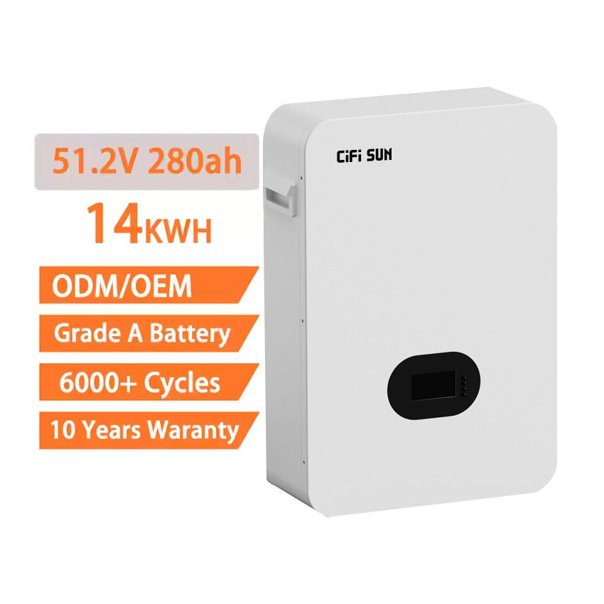 5kwh 10kwh 15kwh Sistema de Armazenamento Solar Residencial 51.2V Inversor Íon de Lítio 48V 100ah 200ah 280ah LiFePO4 Parede de Energia