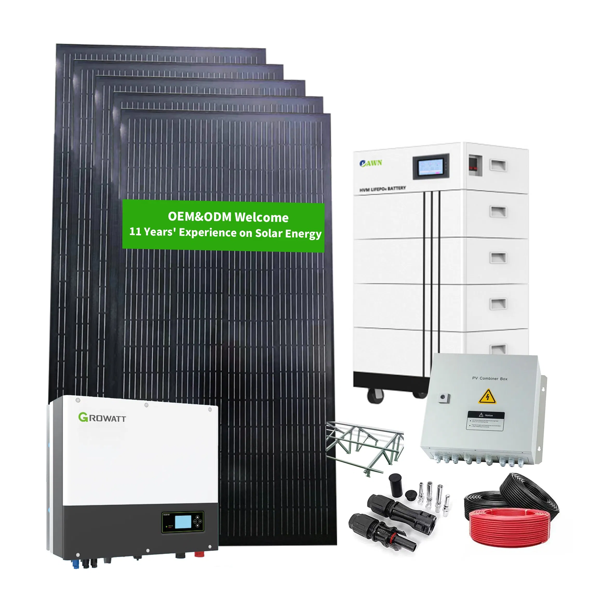 5kw 8kw 10kw 12kw 15kw 20kw 30kw-2MW Conjunto Completo de Células Fotovoltaicas Produtos de Painéis Solares Kits de Inversores Geradores Fornecimento de Armazenamento de Energia Solar Sistema de Energia para Casa