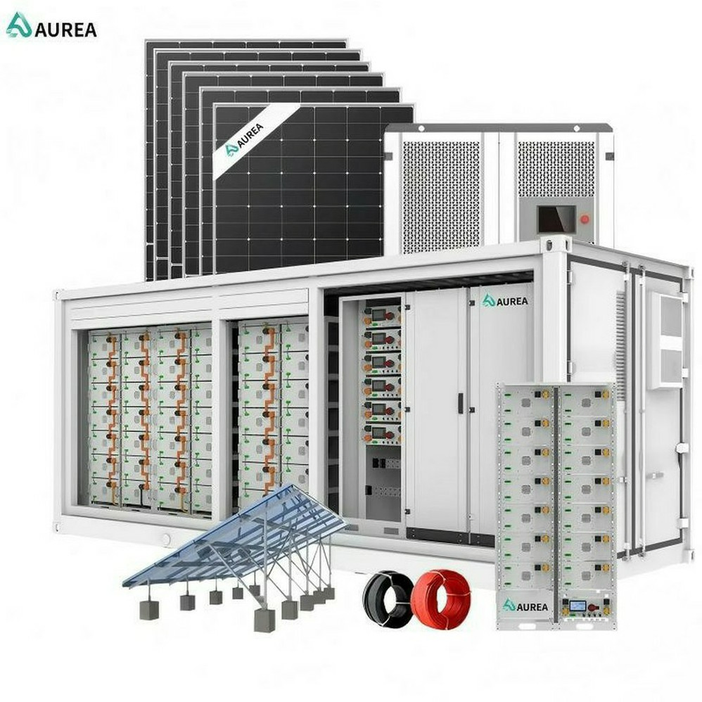Aurea 250kw 350kw 450kw 550kw on off Grid Hybrid Solar System Commercial Industrial Energy Storage Solar System with Lithium Battery