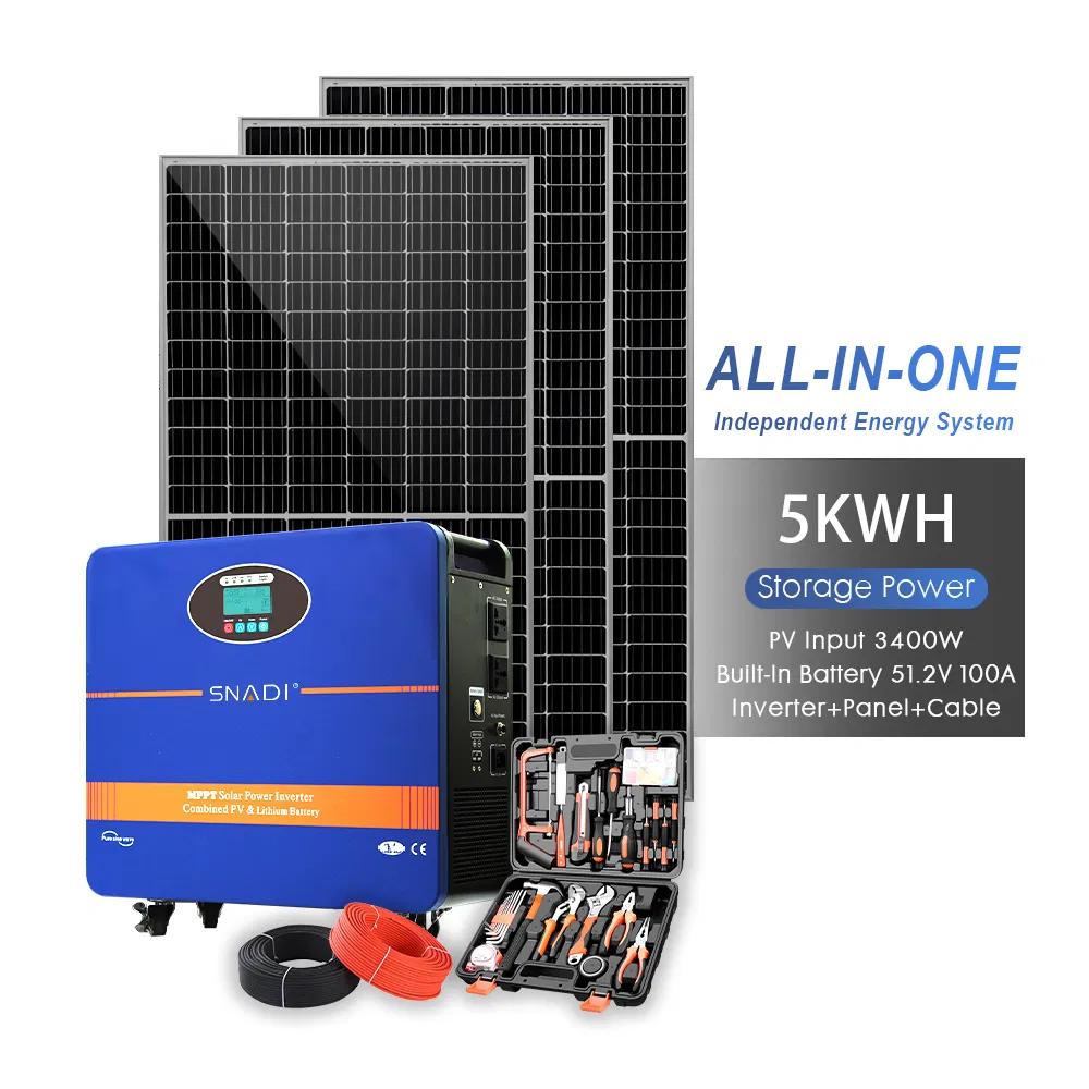 Gerador Solar Estação de Energia Portátil com Carga Solar 5kw Sistema de Armazenamento de Energia de Lítio