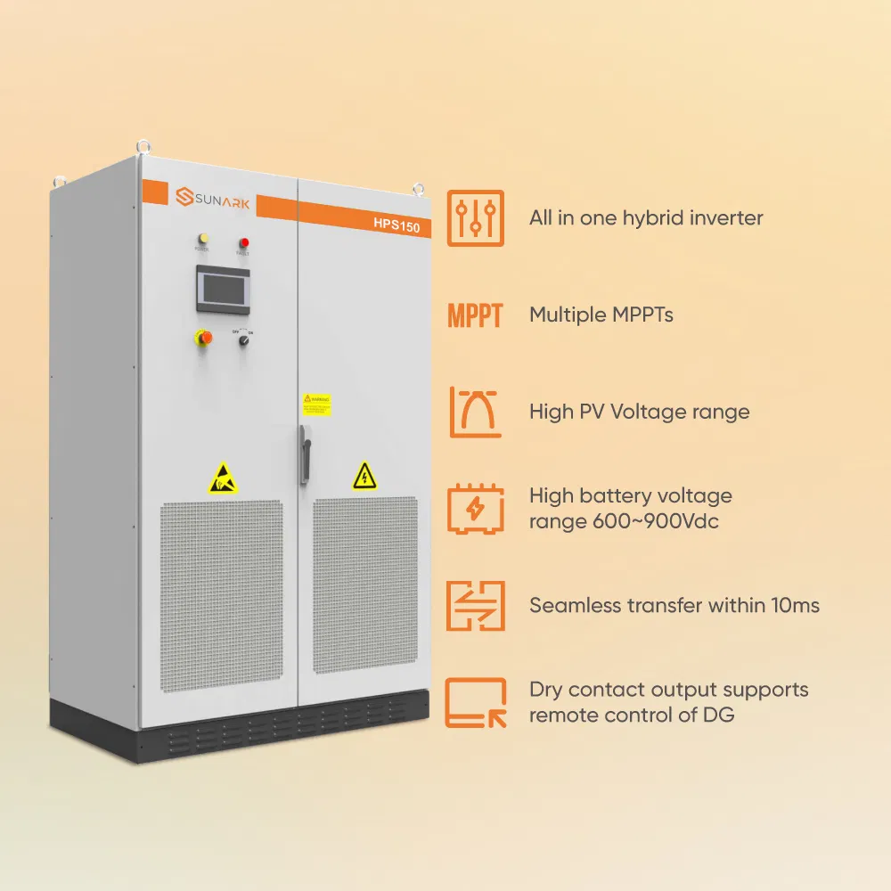 Sistema de Energia Solar Industrial Sunark 100kw 215kw 300kw Sistema de Armazenamento de Energia Híbrido Tudo em Um