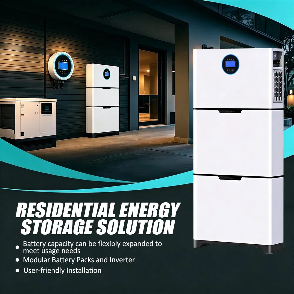 Sistema de Armazenamento de Energia Solar Tudo-em-Um com Inversor Híbrido 6kw Bateria de Lítio para Casa 51.2V Uso Residencial