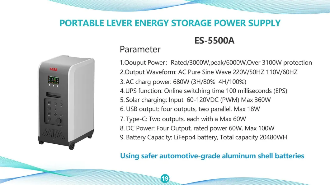 Sistema de Armazenamento de Energia Portátil Solar