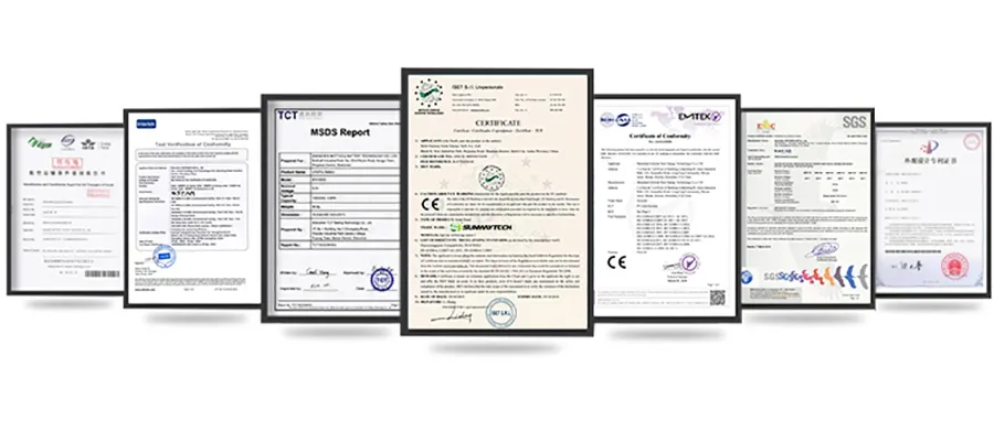 Certificados de qualidade e segurança do produto
