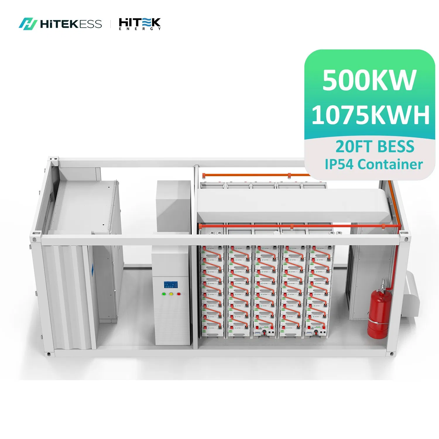 Uso Comercial 100kwh 300kwh 500kwh Bateria LiFePO4 de Lítio 1mwh 2mwh para Sistema Solar Ess 20FT 40FT Contêiner de Armazenamento de Eletricidade