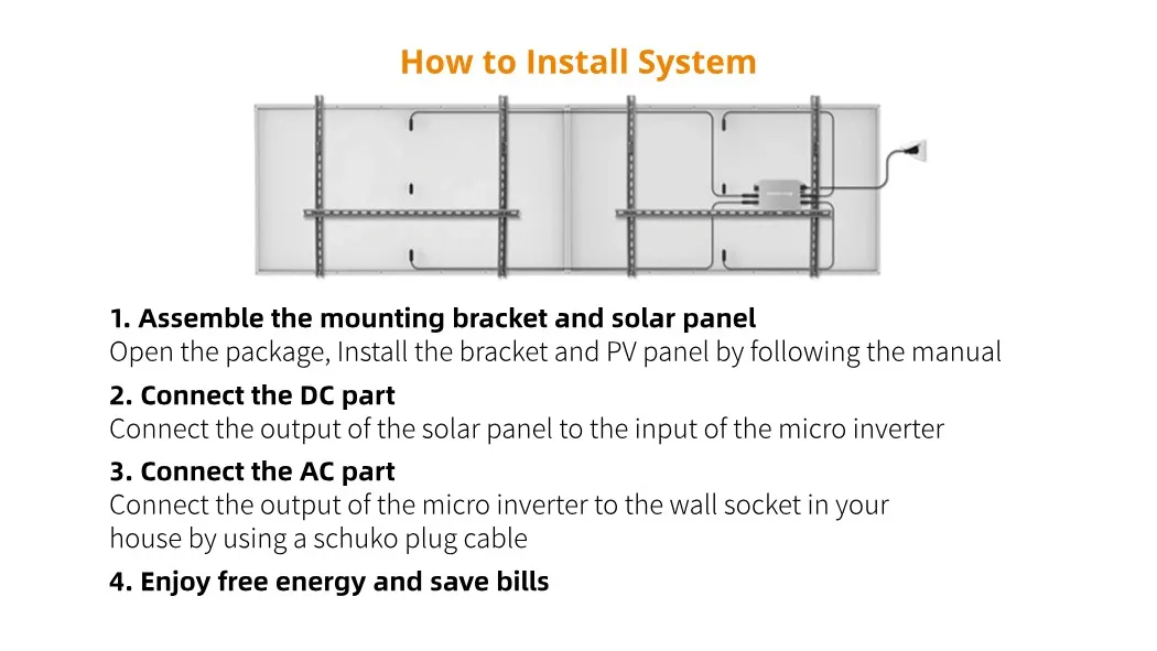 Energia Renovável Energia Solar Painel Fotovoltaico Micro Inversor 800W Telhado Varanda Sistema de Armazenamento de Energia