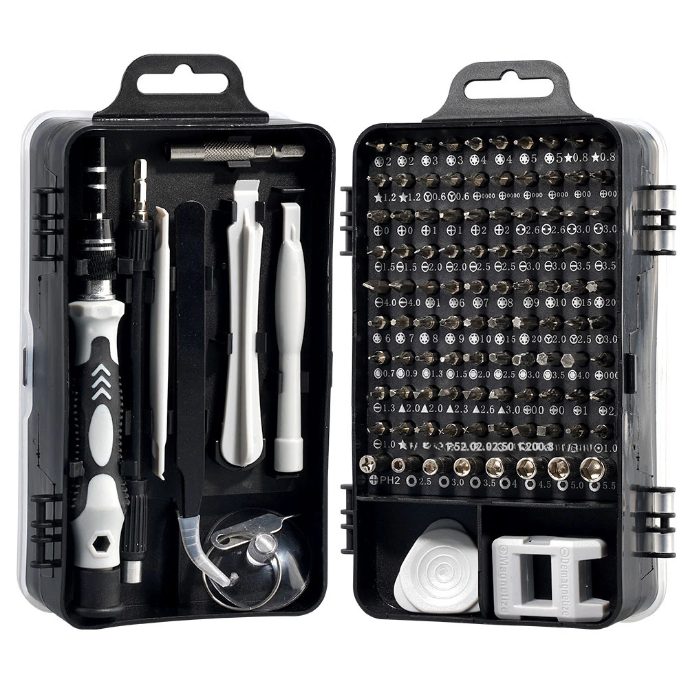Factory Wholesale Hand Powered Multifunctional Repair Tool Set New 115 1 Screwdriver Bits Watch Phone Hard Case OEM Customizable