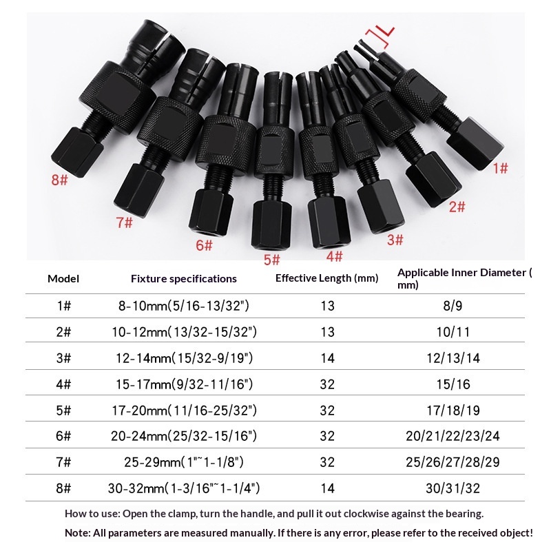 9-Piece Inner Bearing Puller Set with Slide Hammer and Wheel Puller Extractor Red/Black/Silver OLIVER Car Fitment