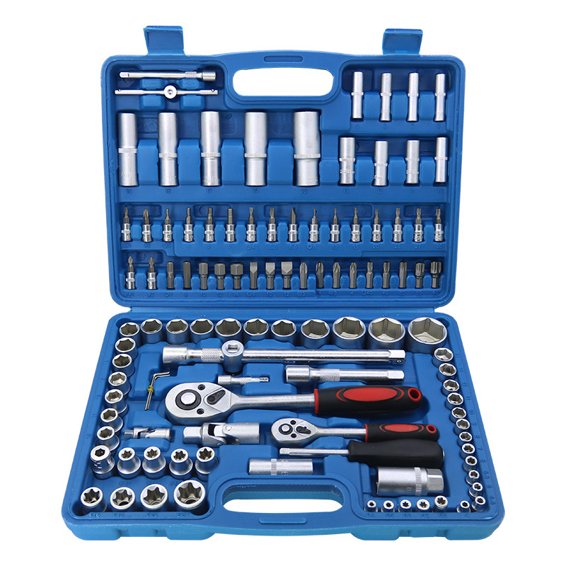 Premium 108-Piece Socket Wrench Set, 1/4" 3/8" 1/2" Drive Ratchet Tool Kit with Carrying Case, for Automotive Repair