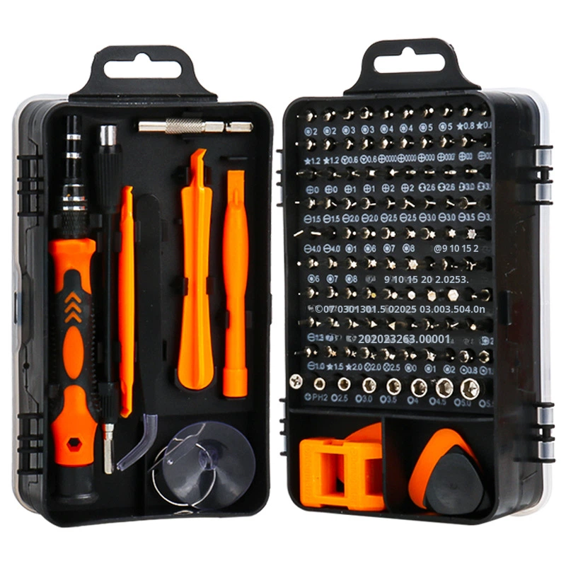 Factory Wholesale Hand Powered Multifunctional Repair Tool Set New 115 1 Screwdriver Bits Watch Phone Hard Case OEM Customizable