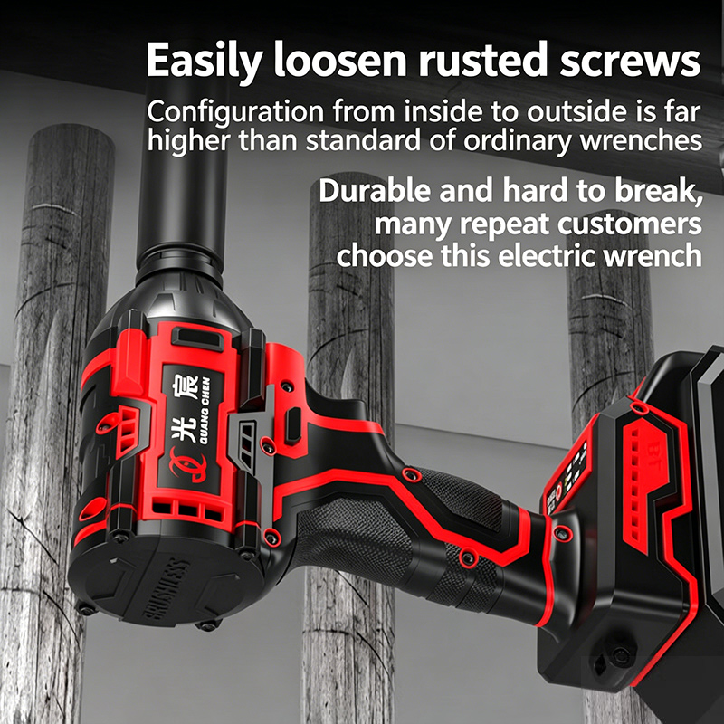 Premium 21V Brushless Impact Wrench Kit 380NM High Torque Cordless Tool For Home &amp; Auto Maintenance