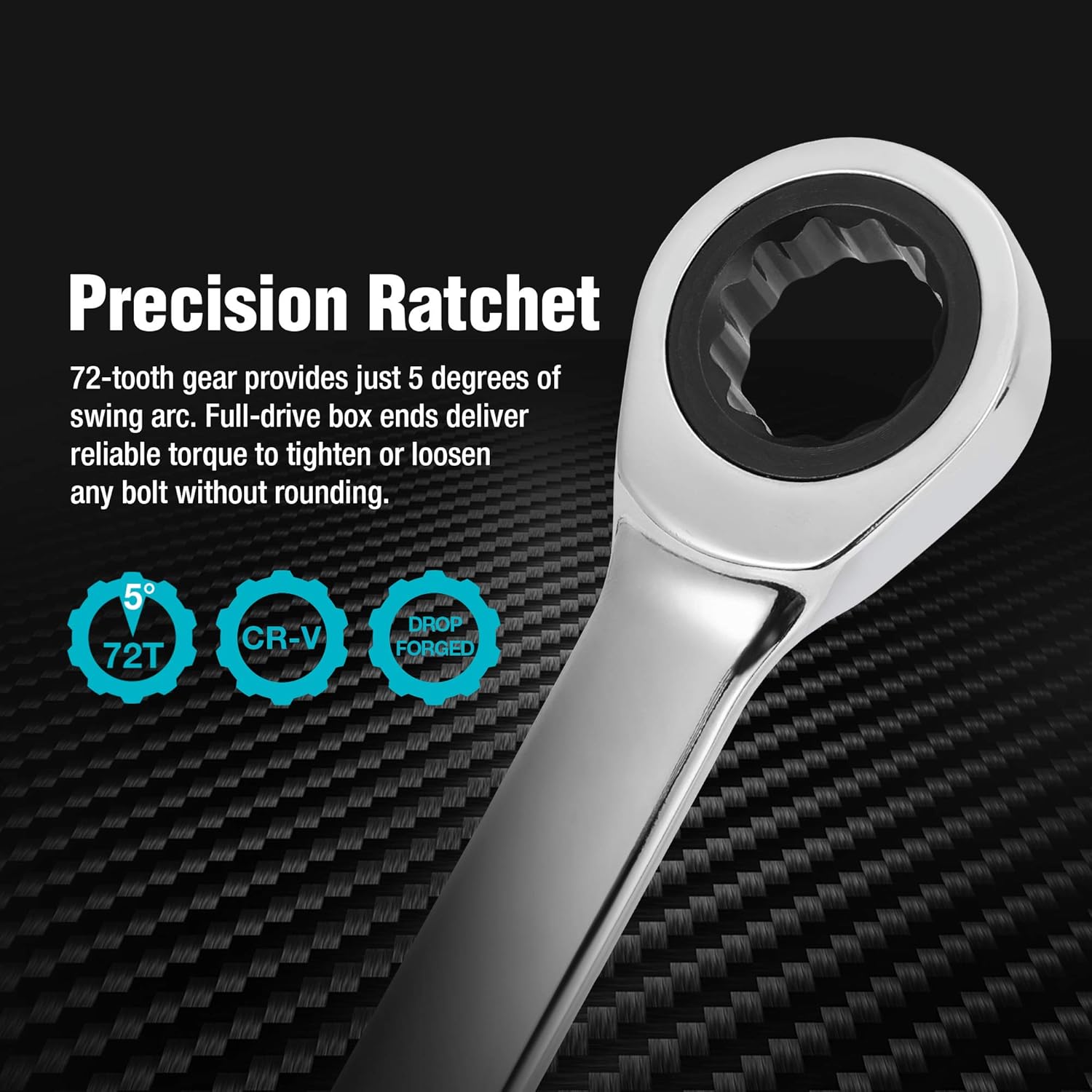 Extra Long Ratcheting Wrench Set 9-Piece Double Box End Metric Wrenches With EVA Foam Tool Organizer