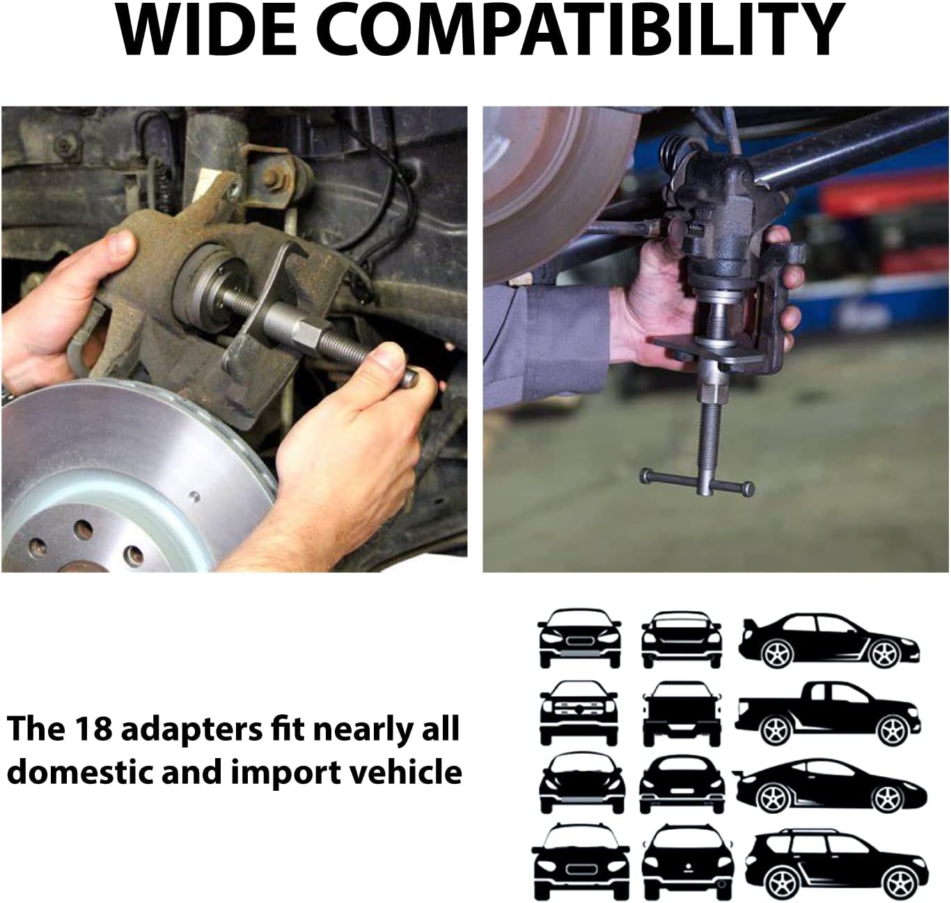 Professional 22pcs Universal Brake Caliper Wind Back Kit Brake Service Tool Brake Caliper Compression Tool Caliper Piston Tool