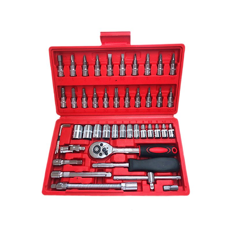 46 Pcs Socket Wrench Set Automotive Repair Hardware Kit Spanner Socket Set for Car Motorcycle Maintenance