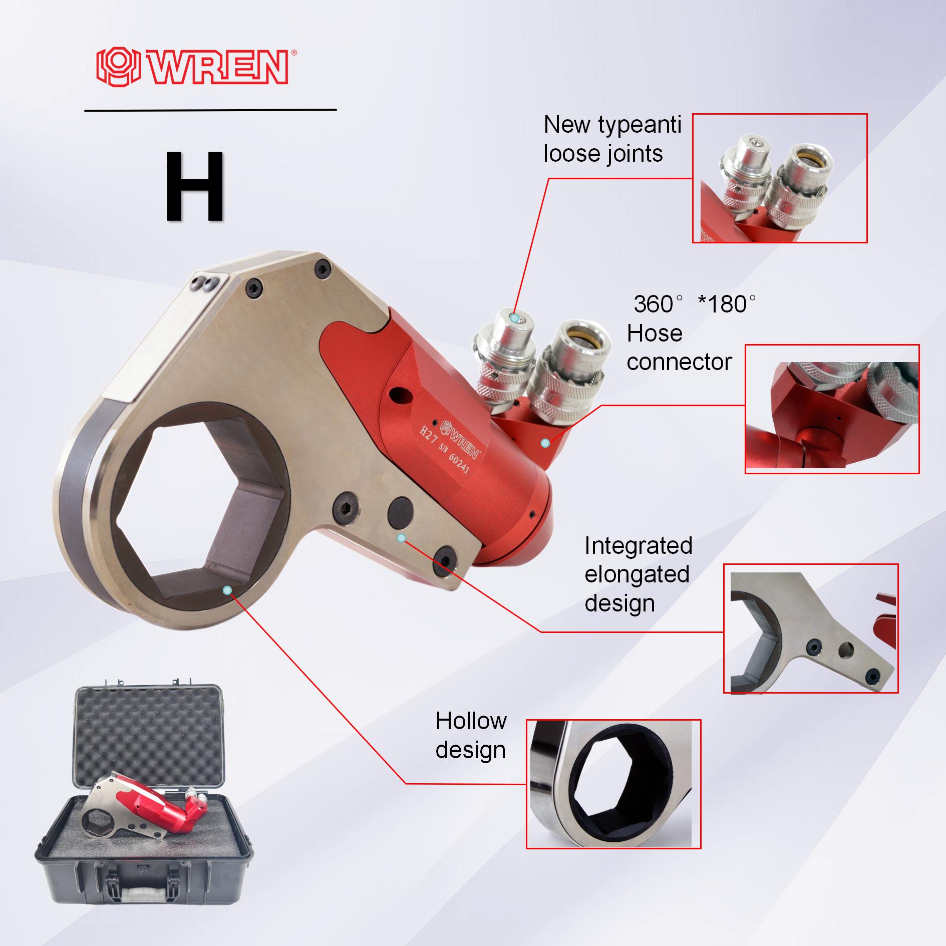 WREN Factory Direct Top Selling Hydraulic Torque Wrench H54 High-Performance Tight Spaces Use Low Profile Torque Wrenches