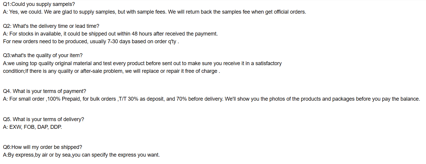 FAQ Support