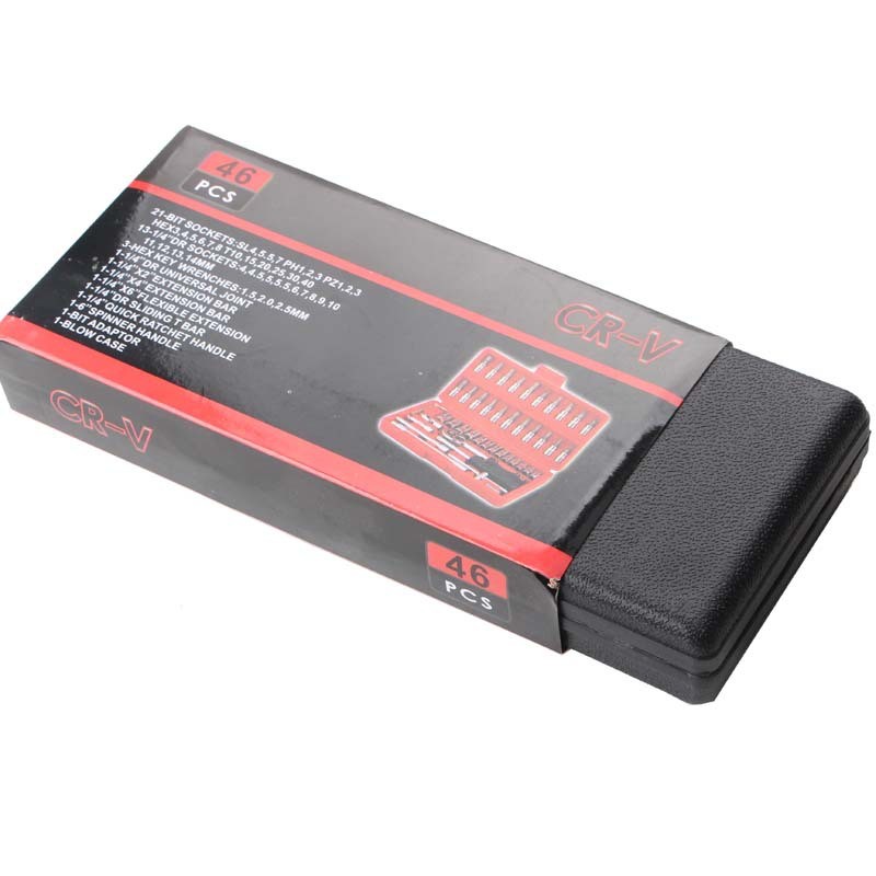 46 Pcs Socket Wrench Set Tools Hand Tools Professional Combination Socket Ratchet Wrench Set Car Tools Box Set Mechanics Wrench