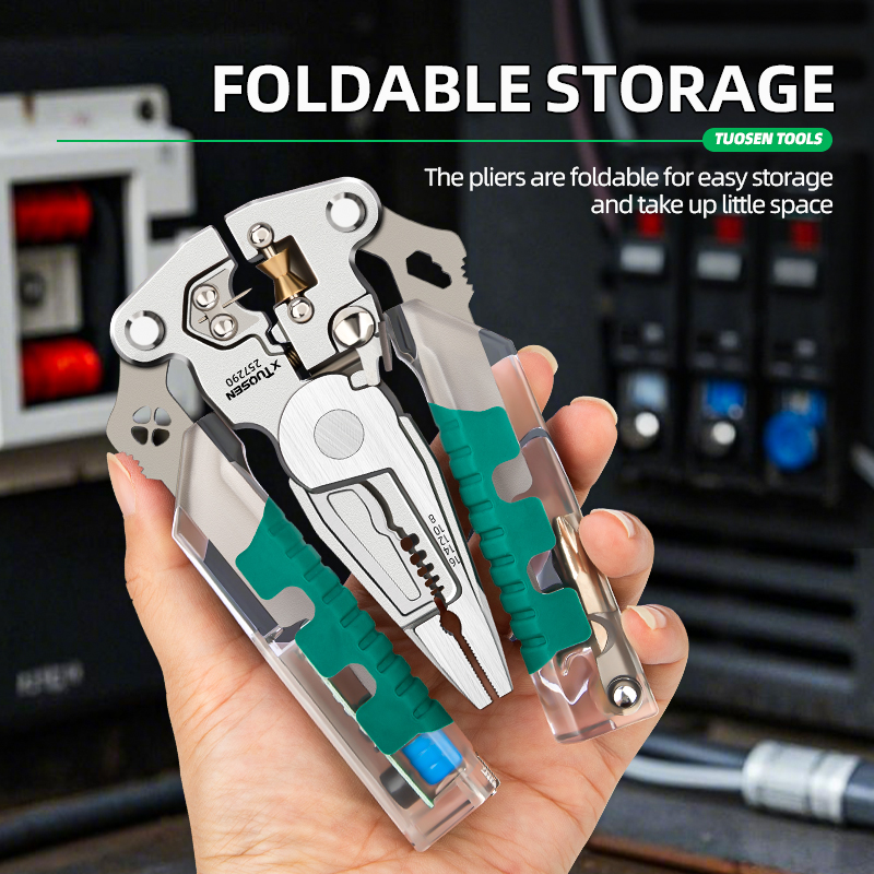 Multifunctional Titanium Steel Electrician Portable Pliers DIY Metric Long Nose Cross Cutting Skin Splitting Line Stripping
