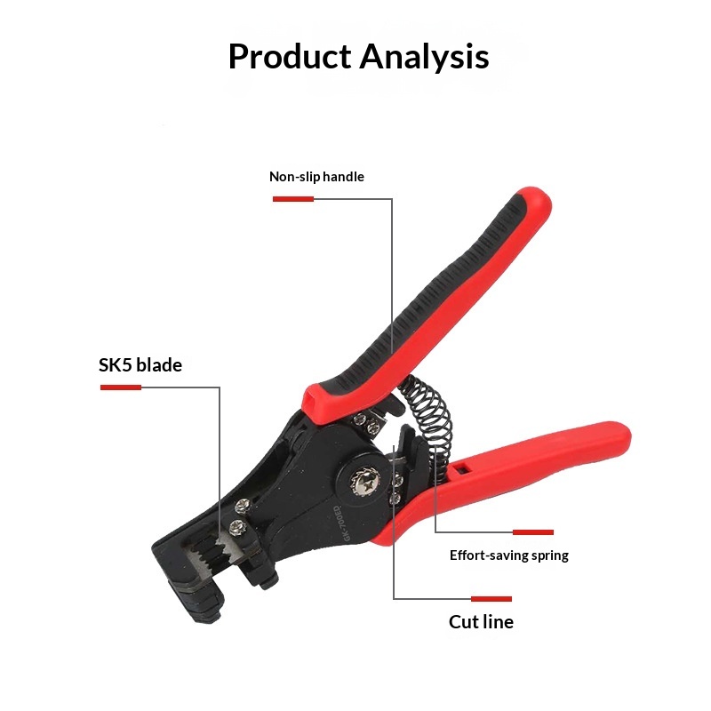 GK-700E Multifunction Automatic Wire Stripping &amp; Peeling Pliers Electrician's Pliers Cable Cutter 0.5-6mm Metric