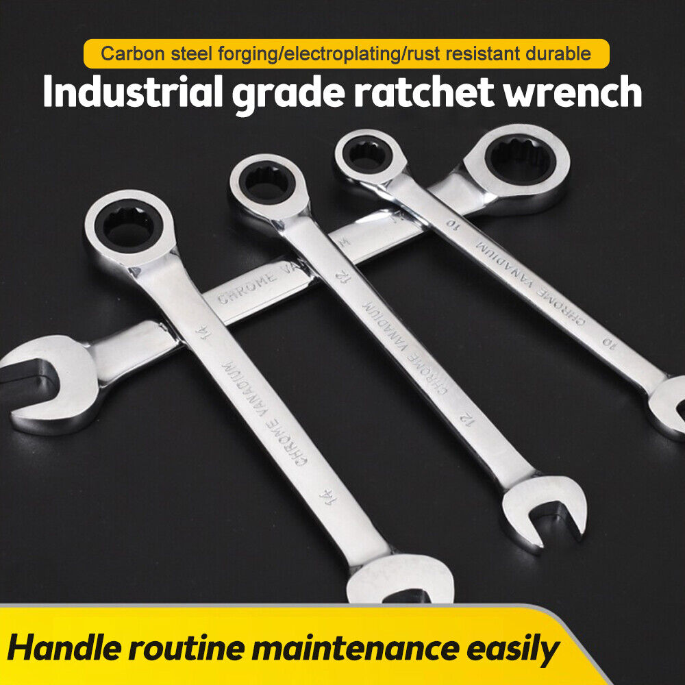 7mm Ratcheting Combination Wrench In Stock High Grade Chrome Vanadium Steel 72 Teeth