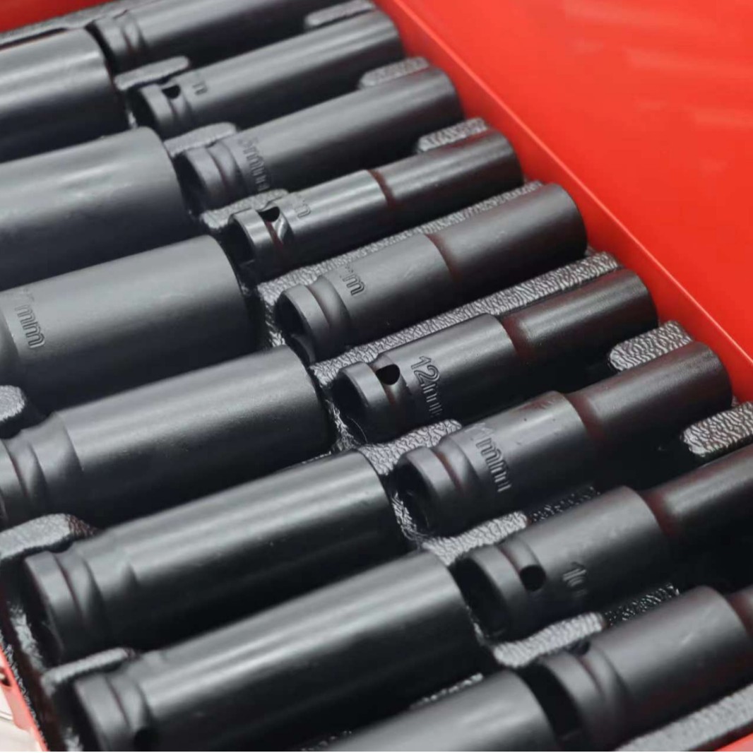 Professional 1/2 Impact Black Socket Set Auto Repair Cr-mo 16 Pcs Key Kit Socket Set With Iron Box 35 Pcs
