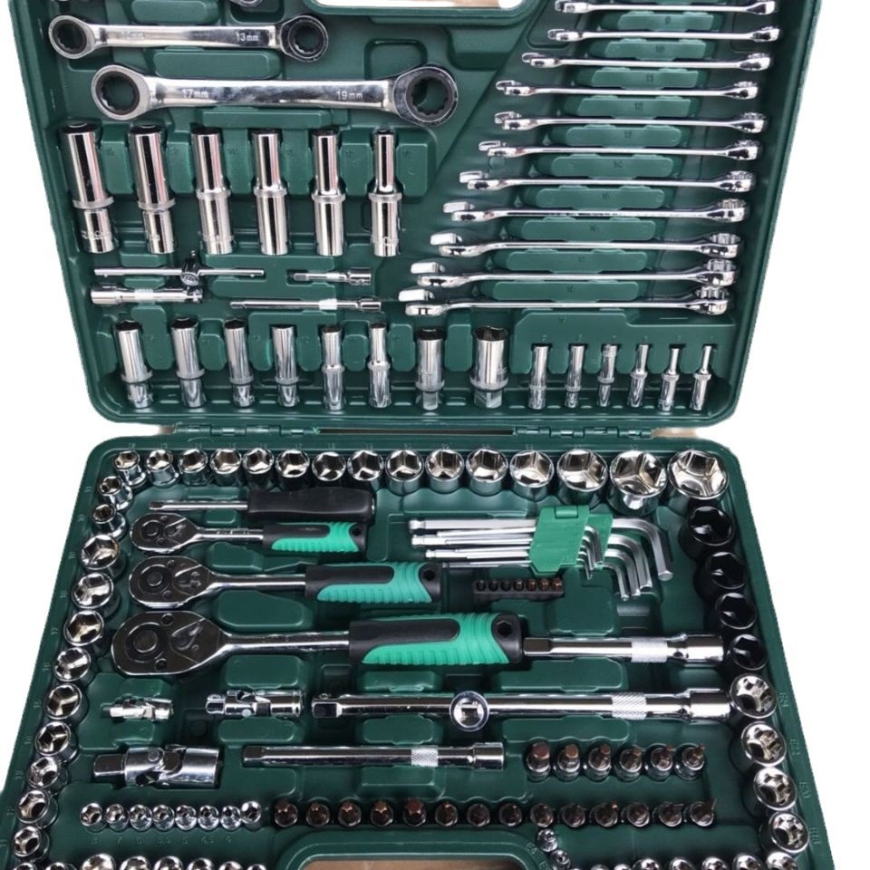 151-Piece Universal Sleeve Ratchet Wrench Set Multi-Function Carbon Steel Socket Wrench For Car Repair Hand-Power Source