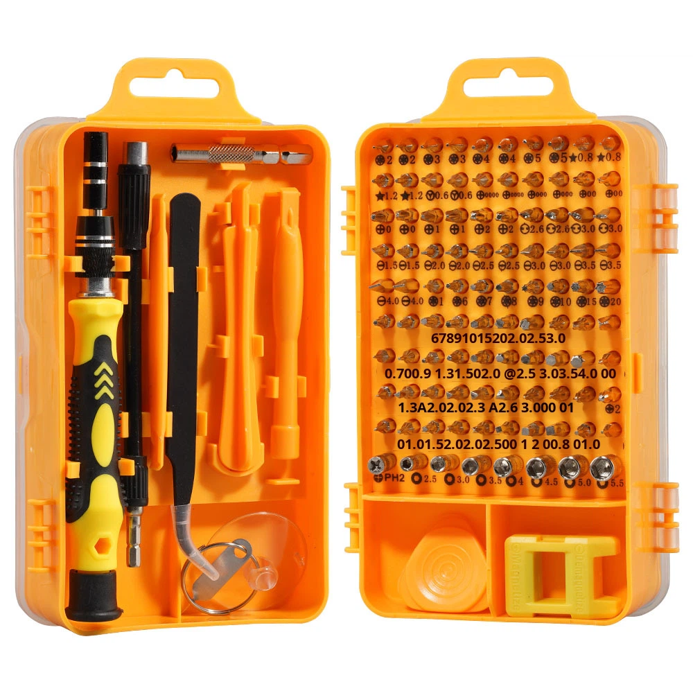 Factory Wholesale Hand Powered Multifunctional Repair Tool Set New 115 1 Screwdriver Bits Watch Phone Hard Case OEM Customizable