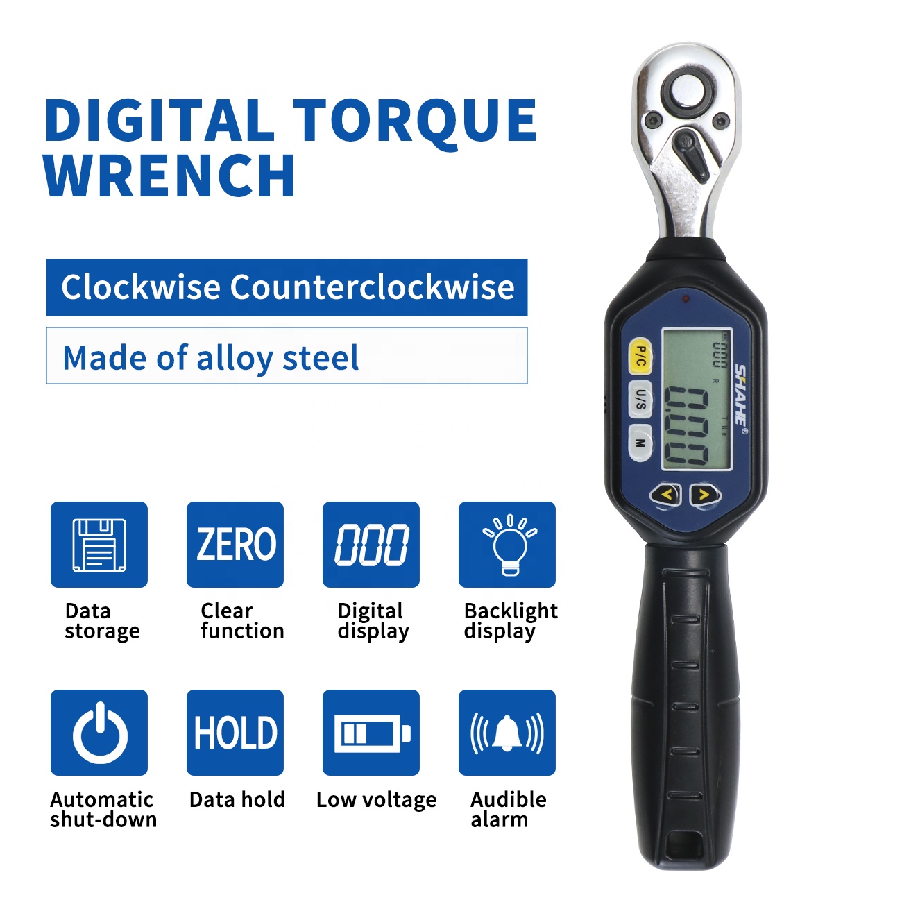 SHAHE MINI Digital Torque Wrench 1/4inch 3/8inch 1/2inch Professional Bike Car Repair Adjustable Electronic Torque Wrench